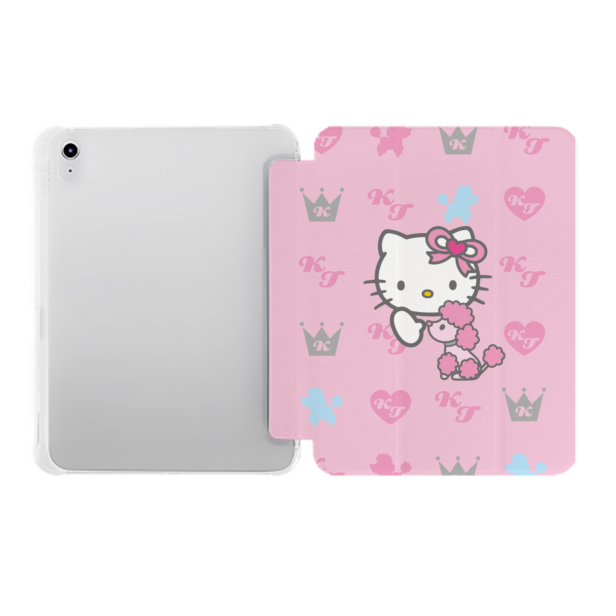 （画像用） Hello Kitty ハローキティ IPad ケース ペン収納付き 三つ折りスタンド PUレザー×シリコン 対応機種9.5/10.5/10.9インチ